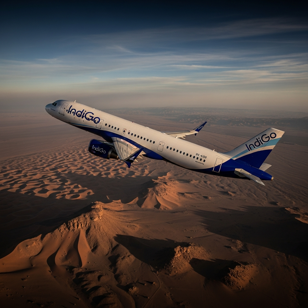 Illustration for: IndiGo Flight Diverted Due to Bomb Threat