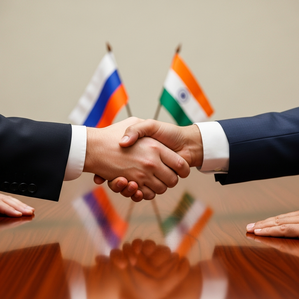 Illustration for: Russian-Indian Relations Talks Begin