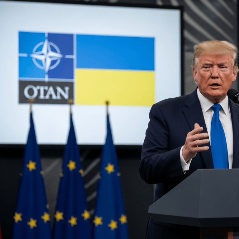 Illustration for: Trump Warns Europe, Discusses NATO and Ukraine
