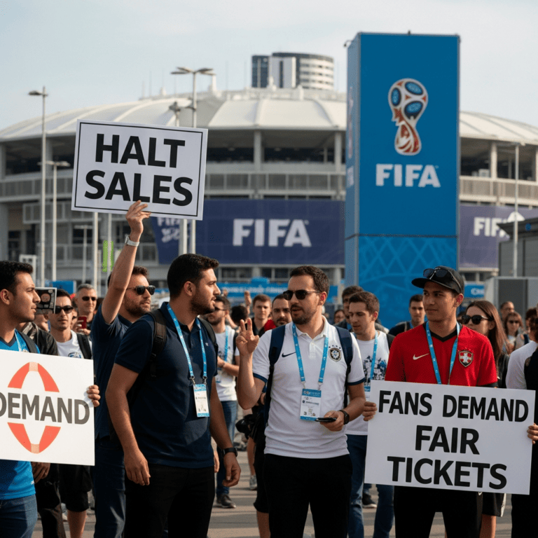Illustration for: Fans Demand FIFA to Halt World Cup Ticket Sales