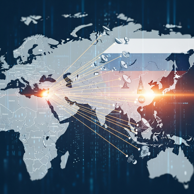 Illustration for: Russia Expands Media Influence in Asia