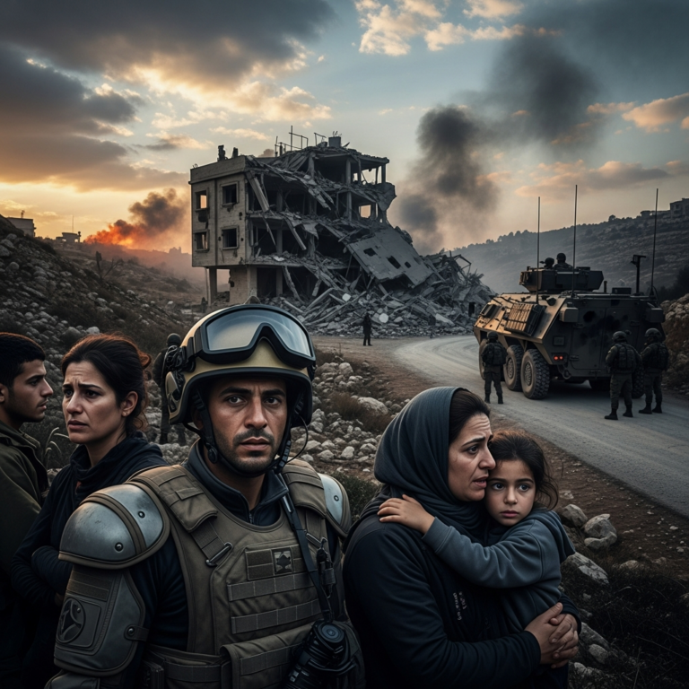 Illustration for: Israeli Airstrikes and Tense Situation in Southern Lebanon