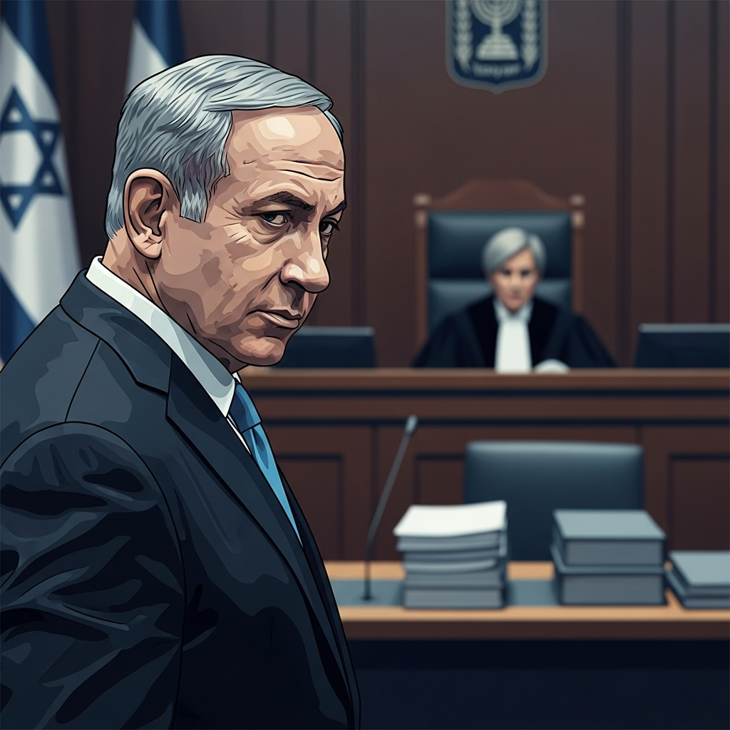 Illustration for: Netanyahu Seeks Pardon Amid Corruption Trial Controversy