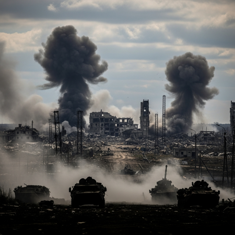Illustration for: Russian Forces Destroy Ukrainian Military Sites