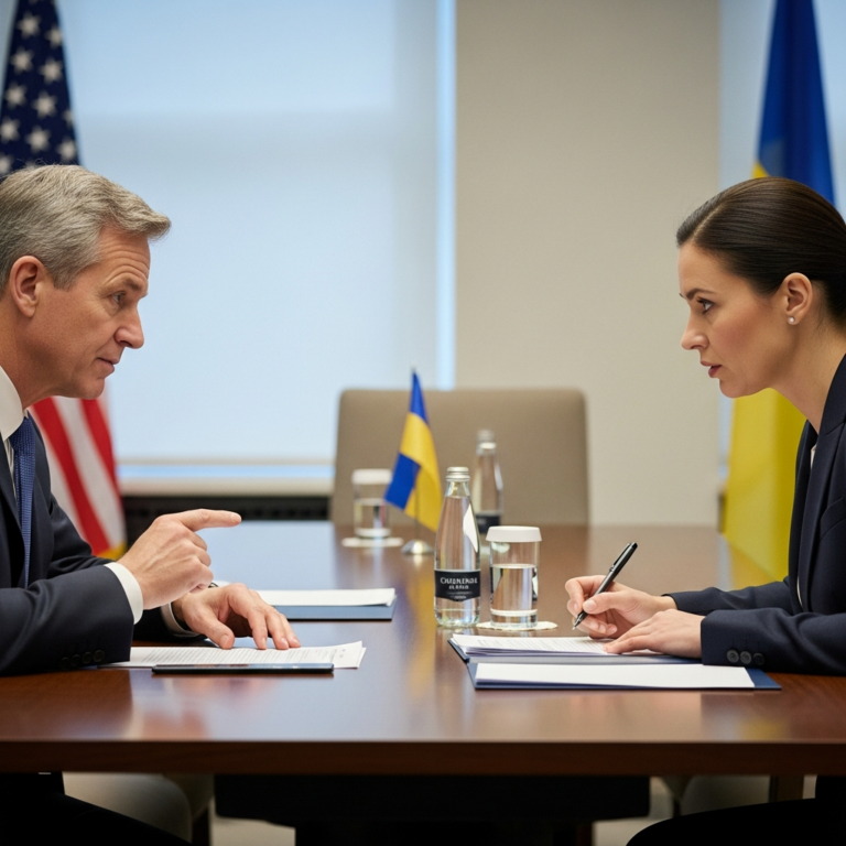Illustration for: US and Ukraine Discuss Peace Plan