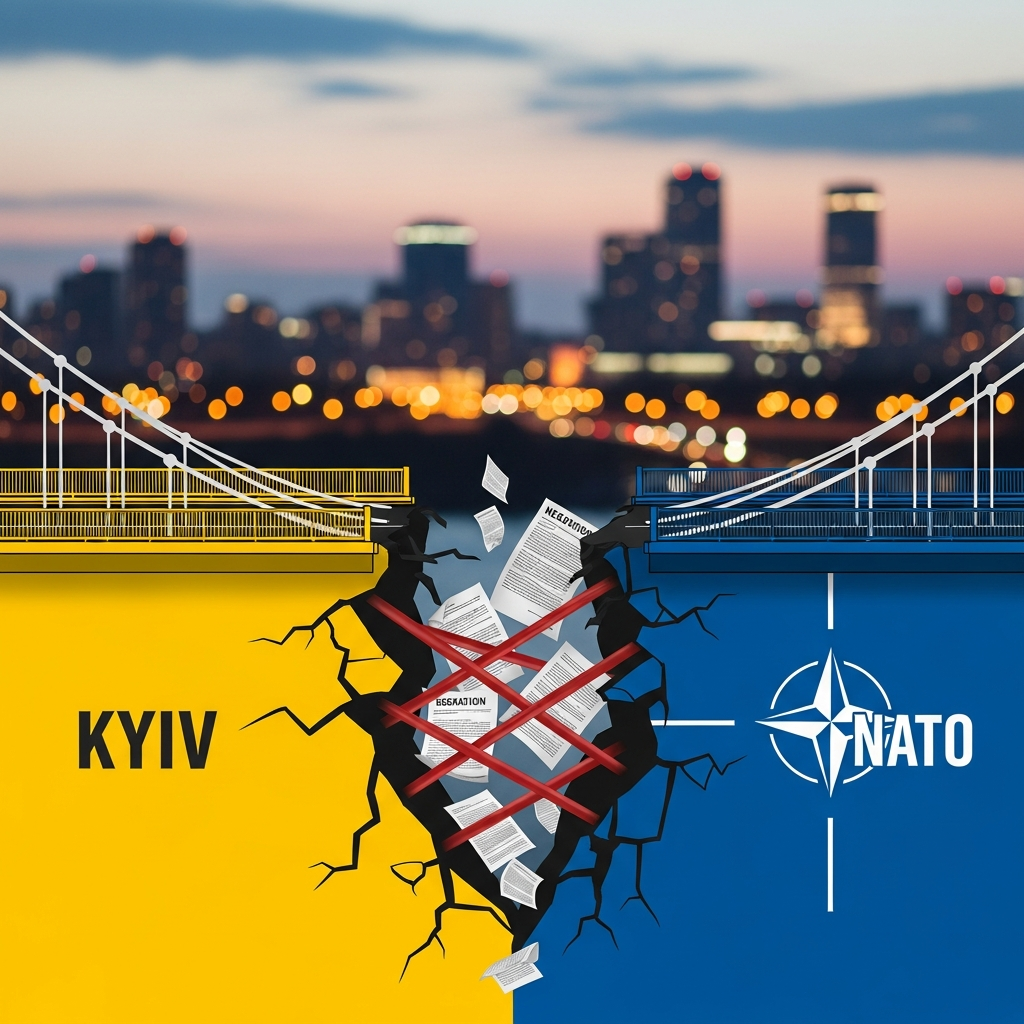 Illustration for: Kyiv's NATO Membership Hindered by Negotiations