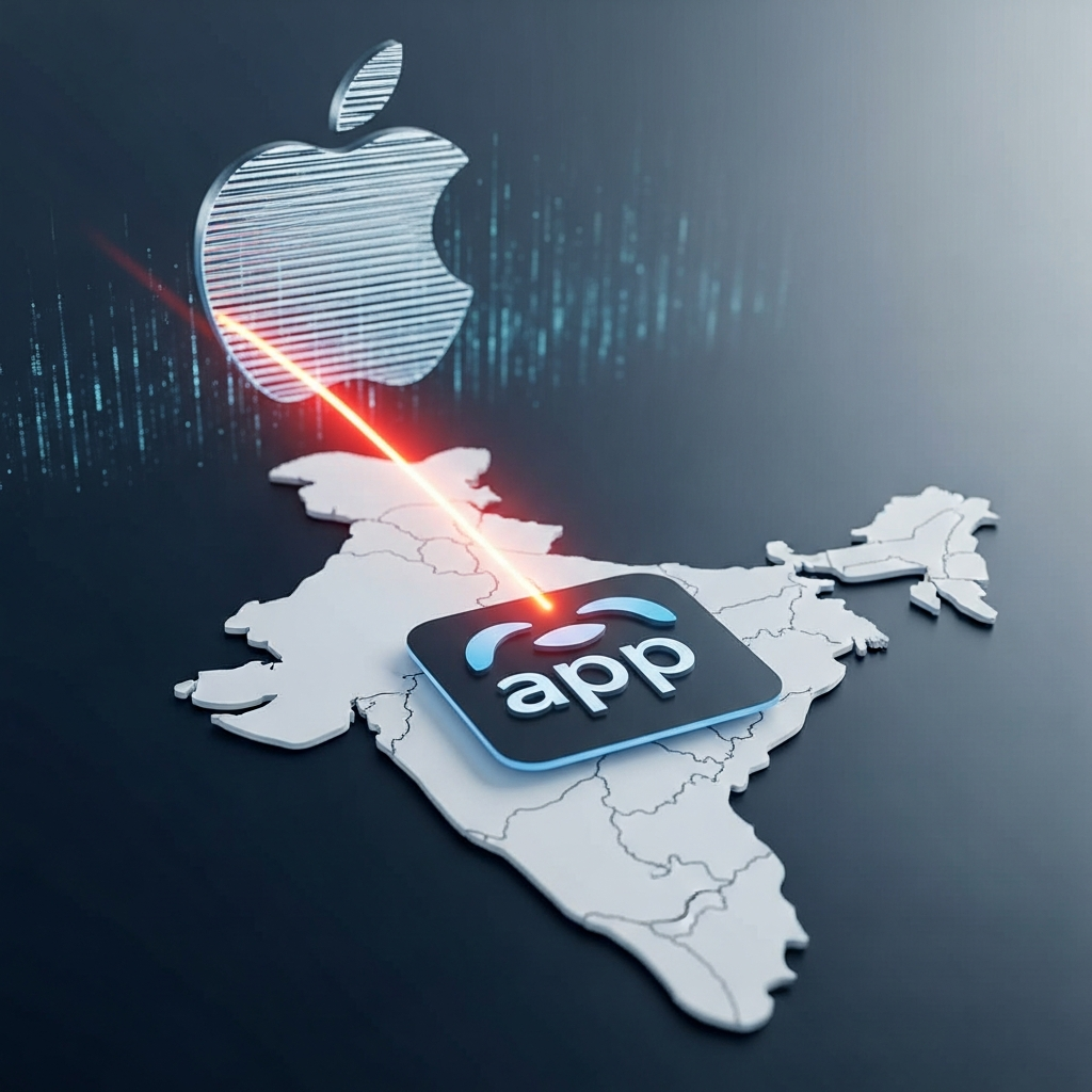 Illustration for: Apple Resists India’s Cyber Safety App Mandate