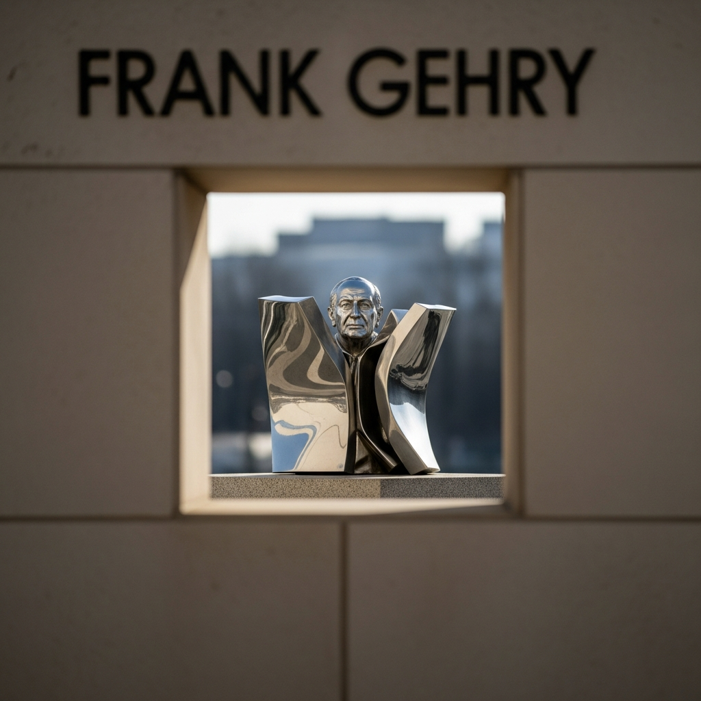 Illustration for: Frank Gehry: Architectural Visionary Passes at 96