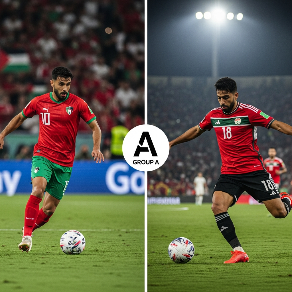 Illustration for: Palestine and Syria Lead Group A in Arab Cup 2025