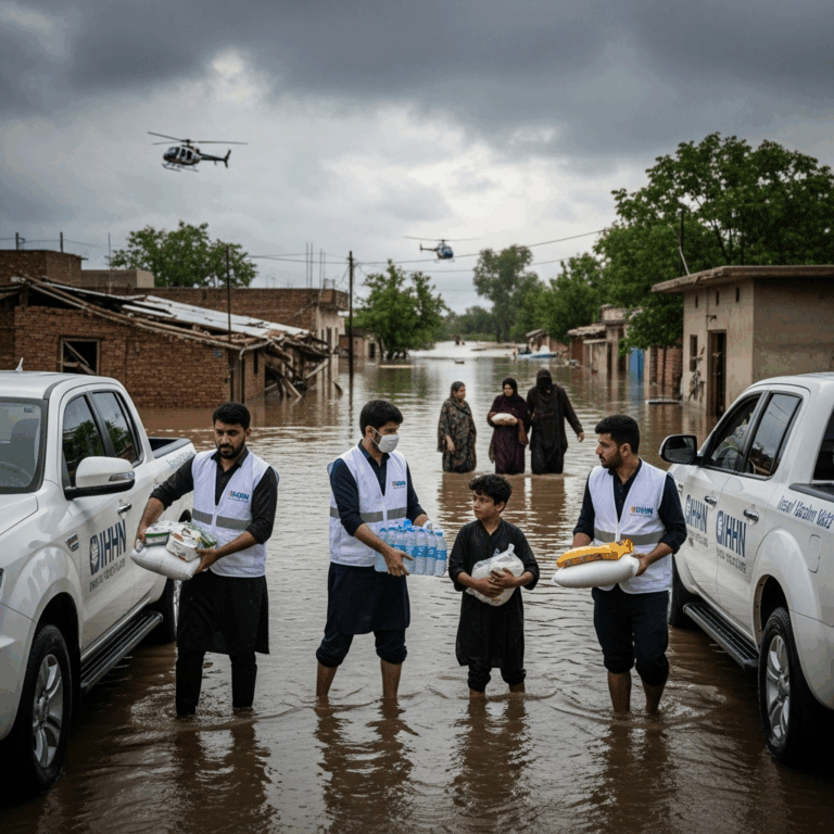 Illustration for: 2025 Pakistan Floods: Urgent Relief Efforts by IHHN