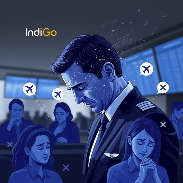 Illustration for: IndiGo Faces Cancellations, CEO Apologizes