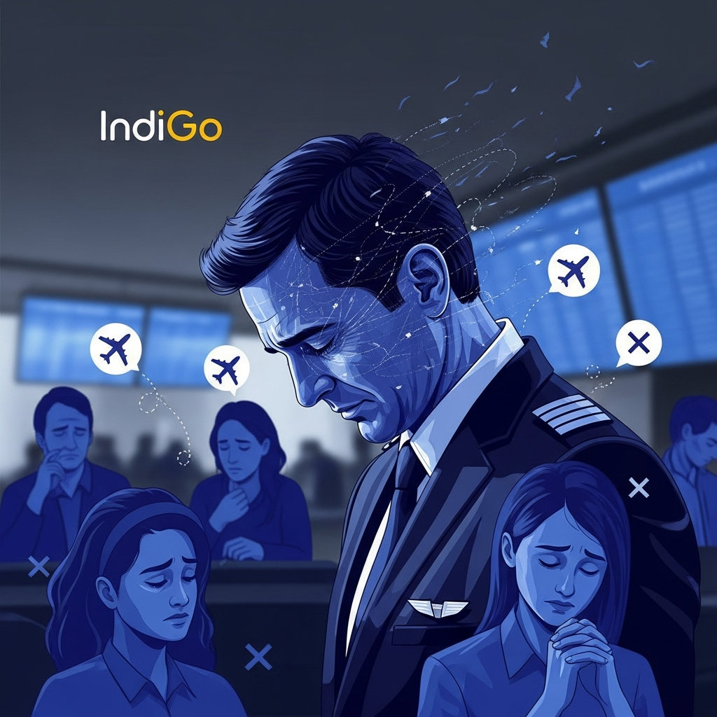 Illustration for: IndiGo Faces Cancellations, CEO Apologizes