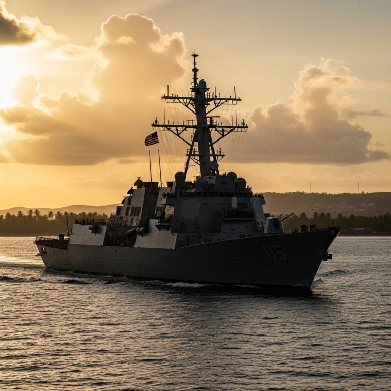 Illustration for: US Naval Presence in Caribbean Amid Venezuela Tensions