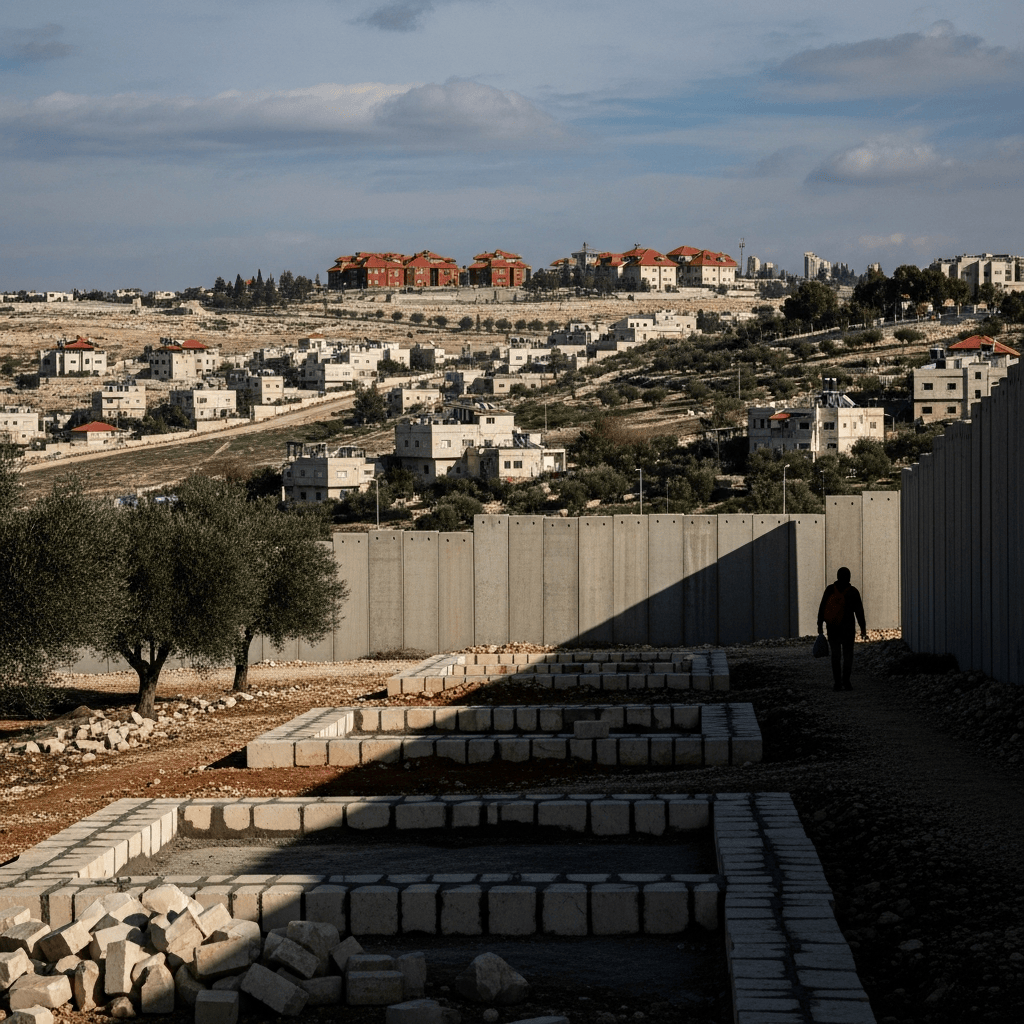 Illustration for: Israeli Expansion and Tensions in Palestinian Territories