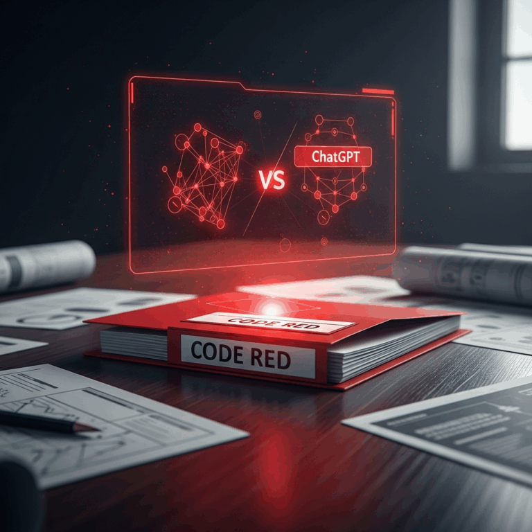 Illustration for: OpenAI Declares 'Code Red' Amid ChatGPT Competition