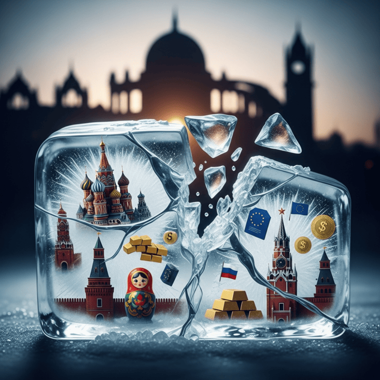 Illustration for: EU Freezes Russian Assets, Sparks Crisis