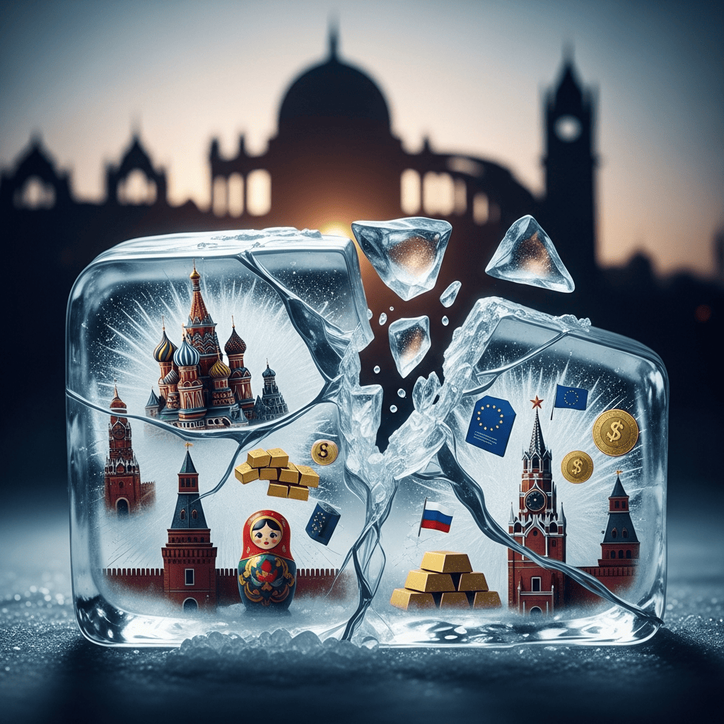 Illustration for: EU Freezes Russian Assets, Sparks Crisis
