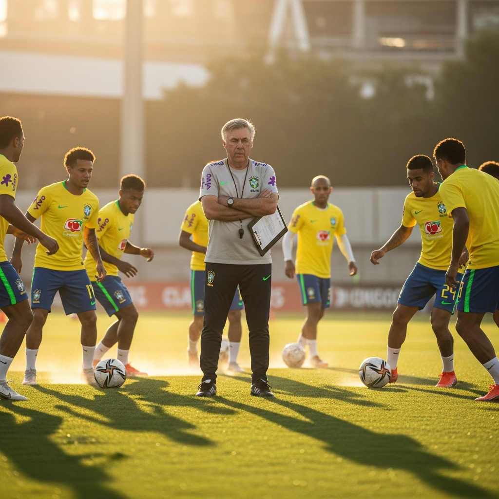 Illustration for: Ancelotti's High Standards for Brazil's World Cup Squad