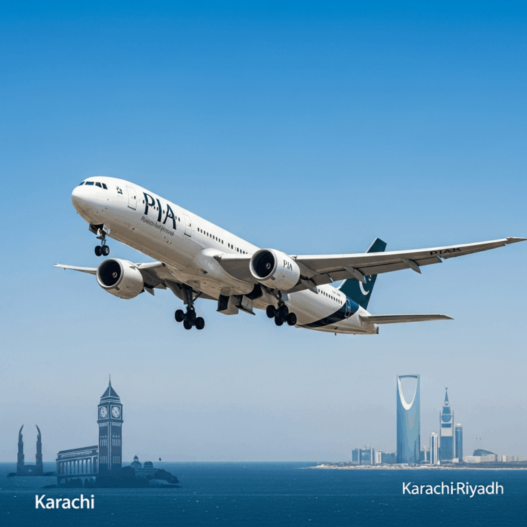 Illustration for: PIA Expands Saudi Network with Karachi-Riyadh Flights