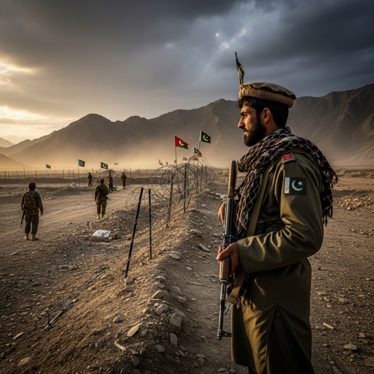 Illustration for: Tensions Rise at Afghan-Pakistan Border