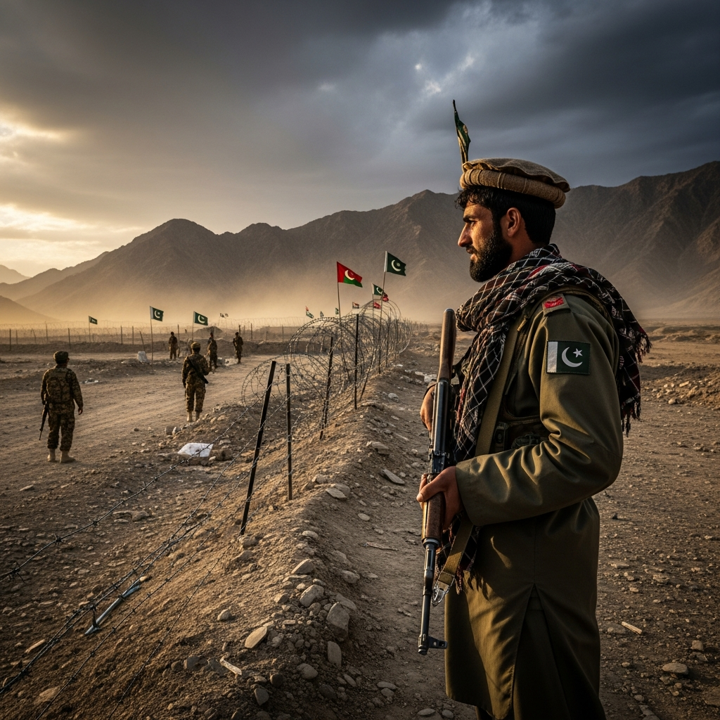 Illustration for: Tensions Rise at Afghan-Pakistan Border