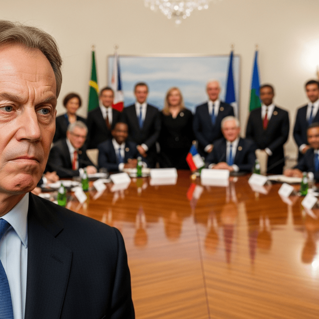 Illustration for: Blair Excluded from Peace Council Amidst Opposition
