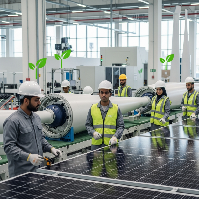 Illustration for: Renewable Energy Manufacturing Grows in Arab Nations