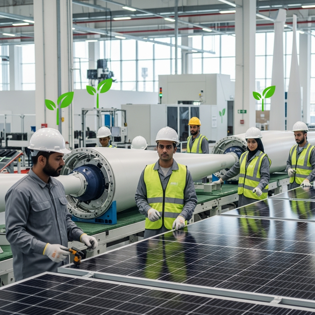 Illustration for: Renewable Energy Manufacturing Grows in Arab Nations