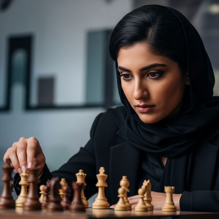 Illustration for: Rouda Alserkal: UAE's Chess Trailblazer