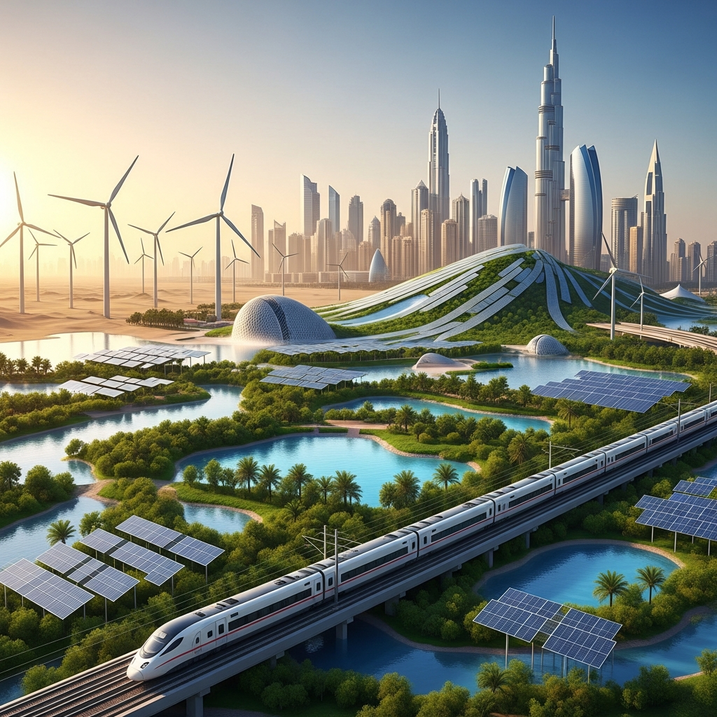 Illustration for: UAE's Vision 2050: Shaping a Sustainable Future