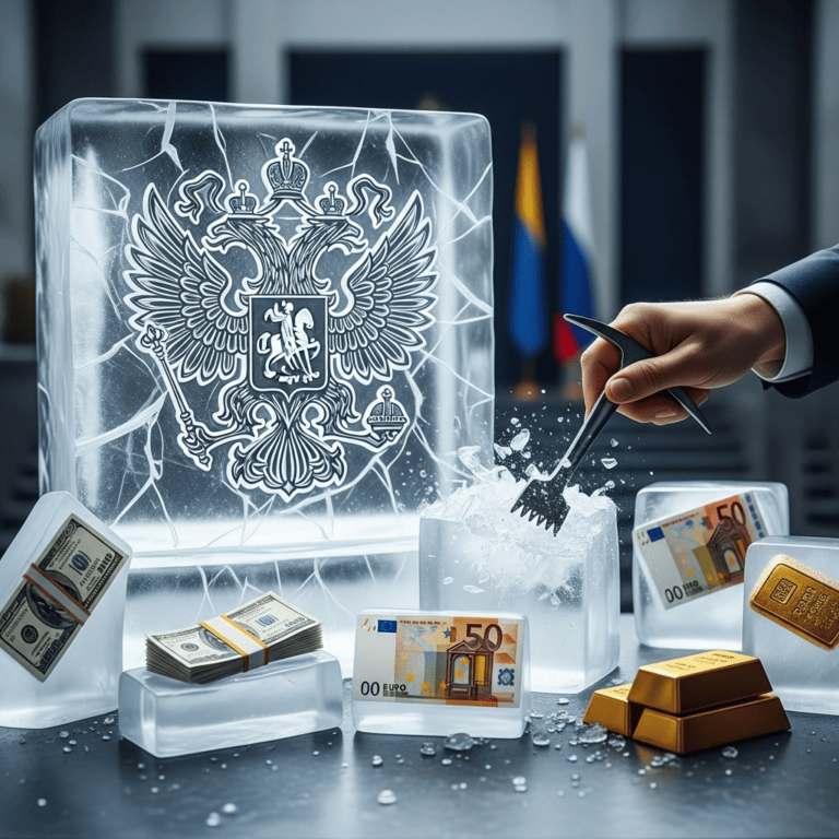 Illustration for: Russia's Stance on Frozen Assets