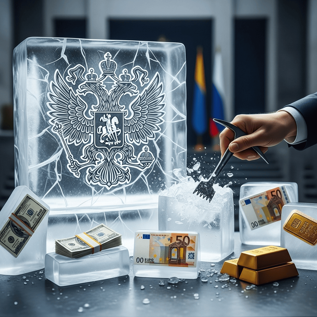 Illustration for: Russia's Stance on Frozen Assets