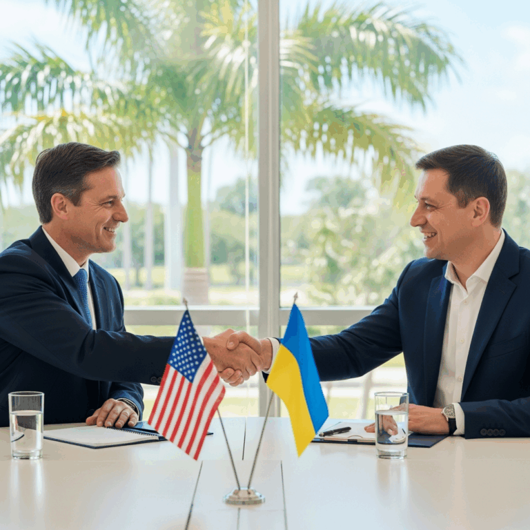 Illustration for: US-Ukraine Talks in Florida Deemed Fruitful