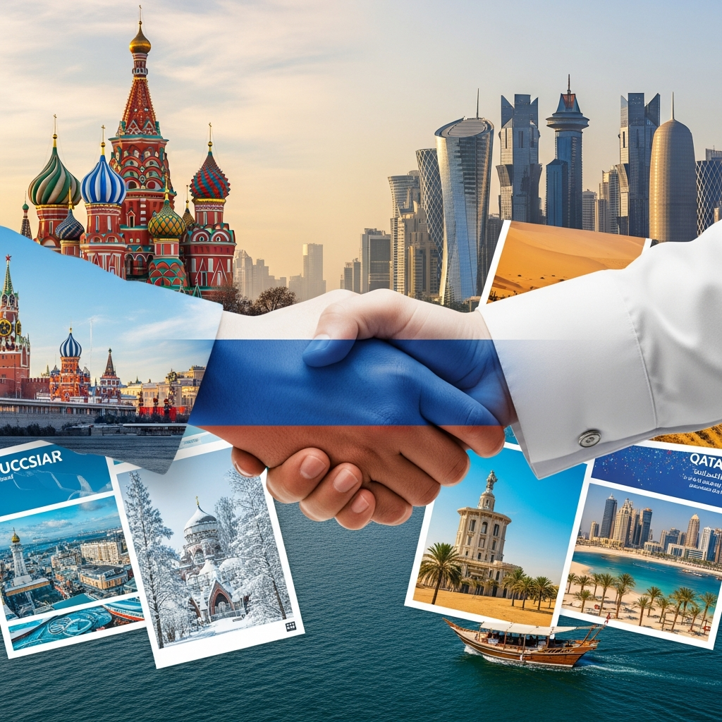 Illustration for: Russia and Qatar Boost Tourism Ties