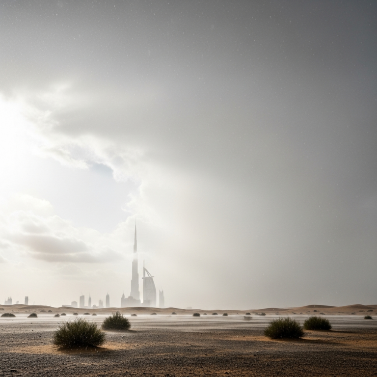Illustration for: UAE Weather: Cloudy with Light Rain Expected