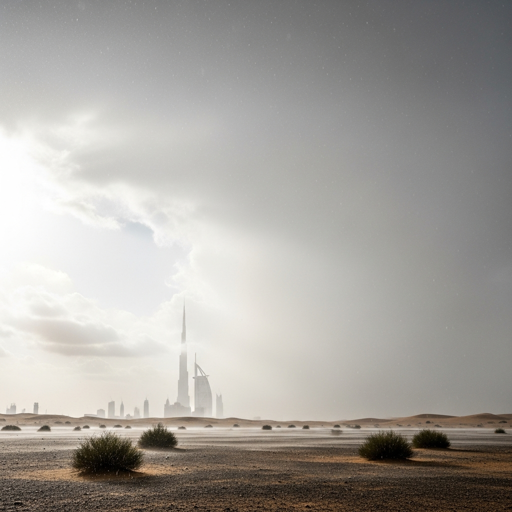 Illustration for: UAE Weather: Cloudy with Light Rain Expected