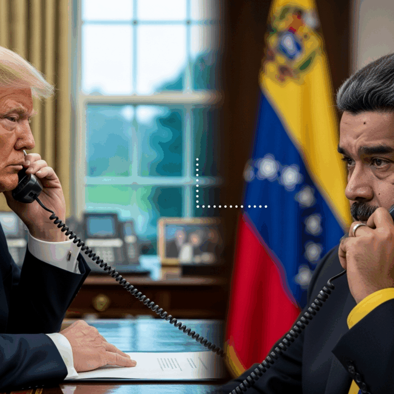 Illustration for: Trump's Call with Maduro on Venezuela Crisis