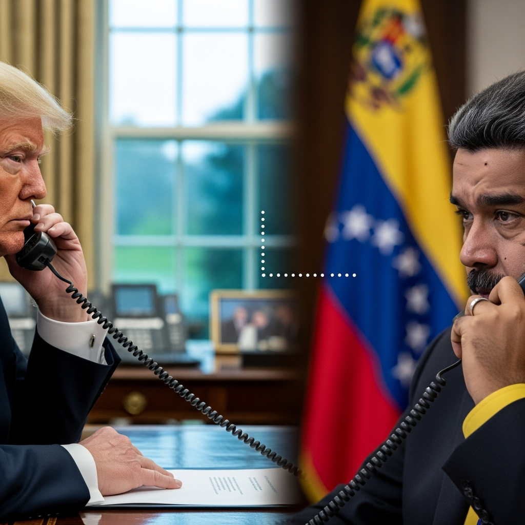 Illustration for: Trump's Call with Maduro on Venezuela Crisis