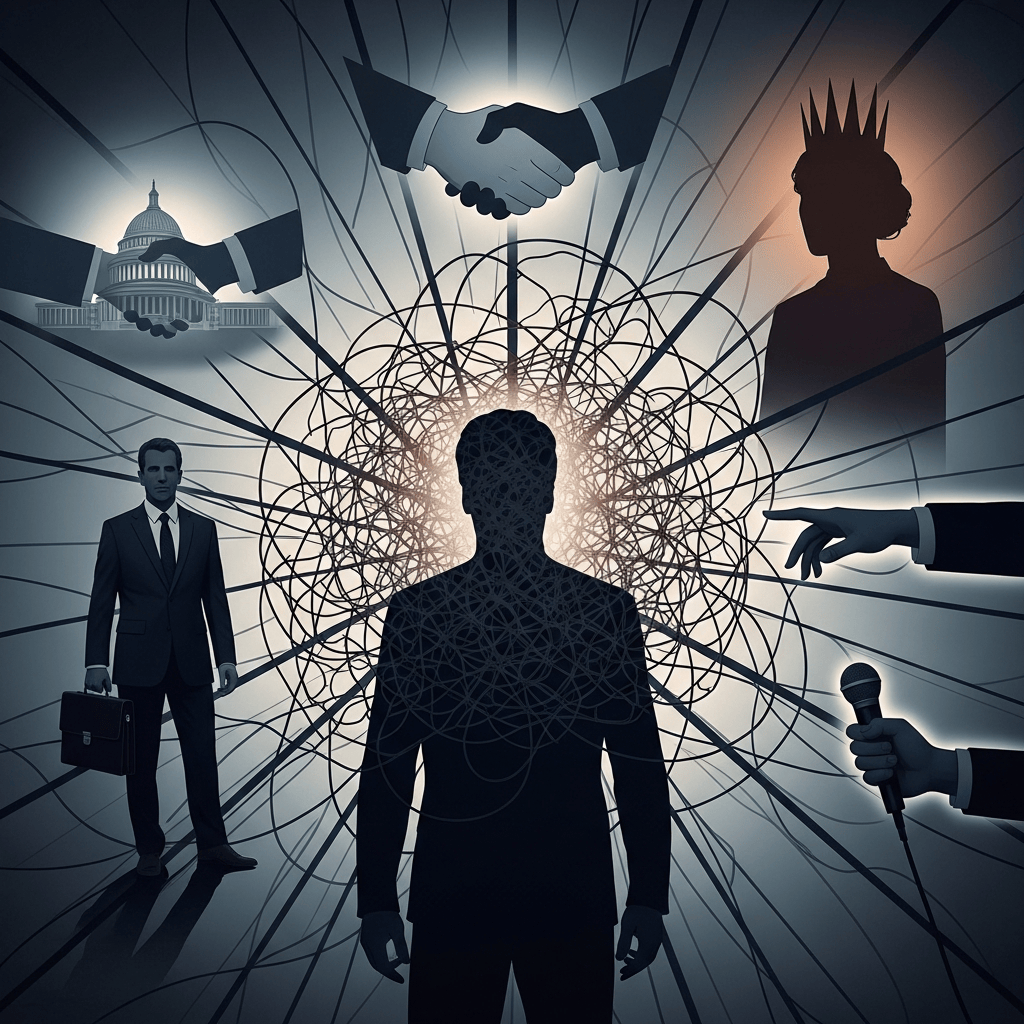 Illustration for: Epstein's Connections with Powerful Figures Exposed