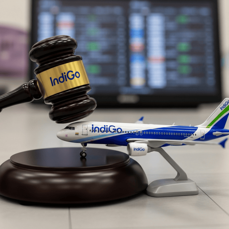 Illustration for: India to Punish IndiGo for Massive Flight Cancellations
