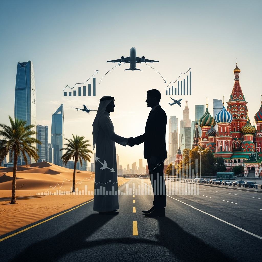Illustration for: Saudi-Russian Tourism and Business Collaboration