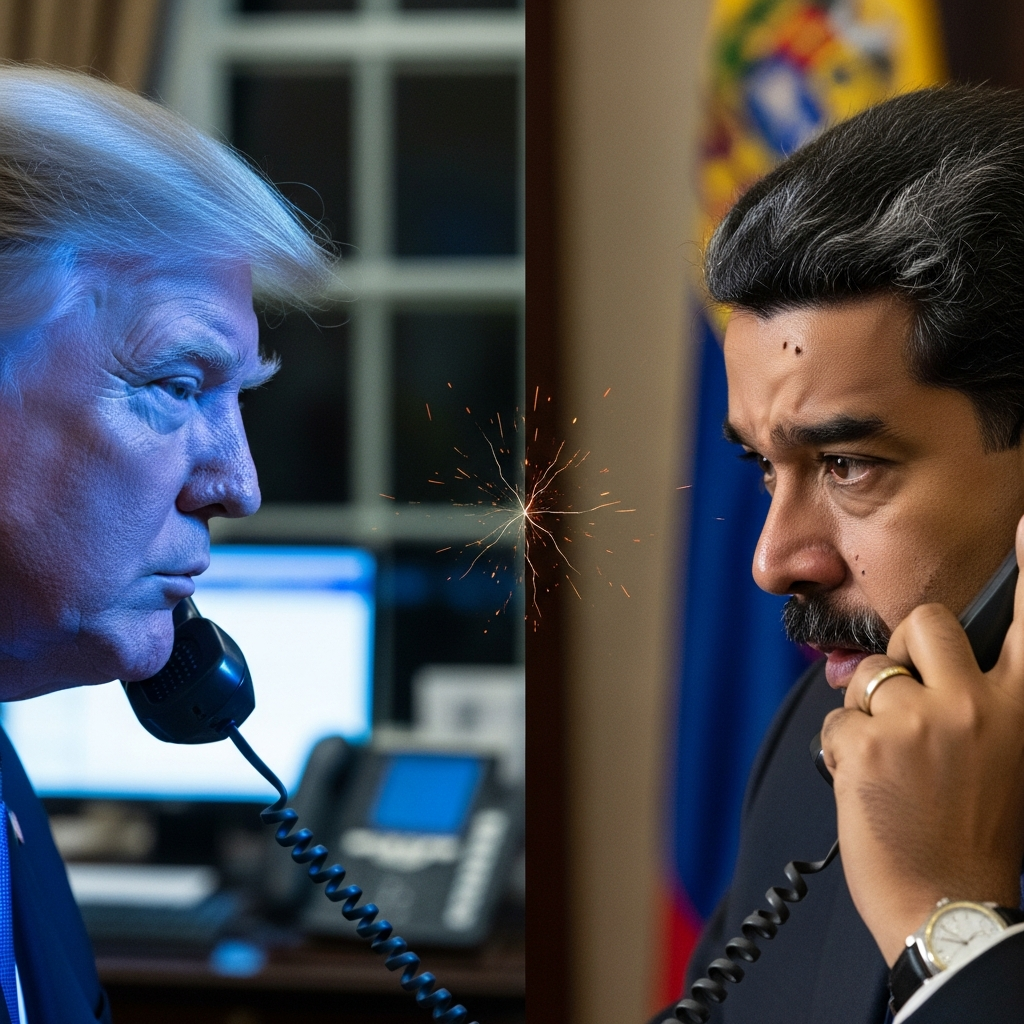 Illustration for: Trump's Call with Maduro: Tension and Ultimatums