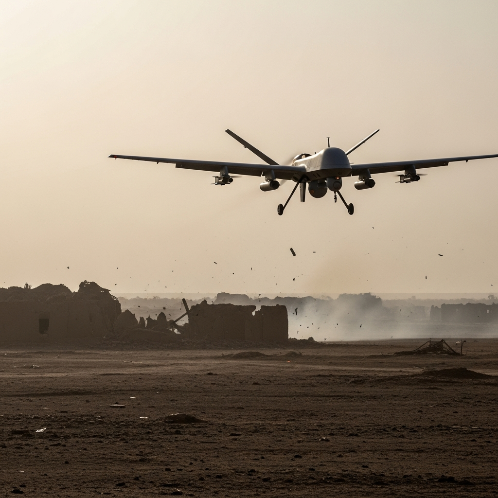 Illustration for: Drone Attack in Sudan's South Kordofan Kills Dozens