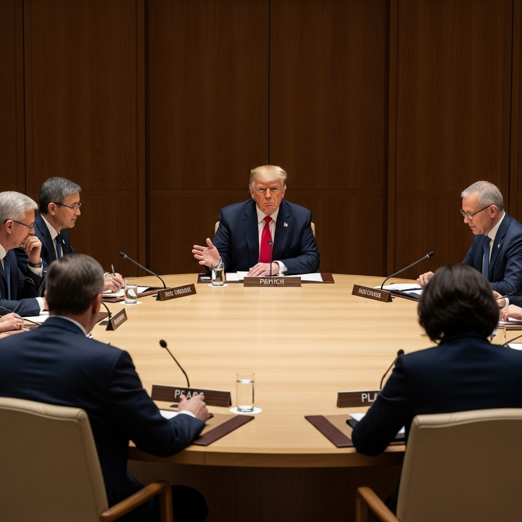 Illustration for: Proposed Peace Council Led by Trump: Axios