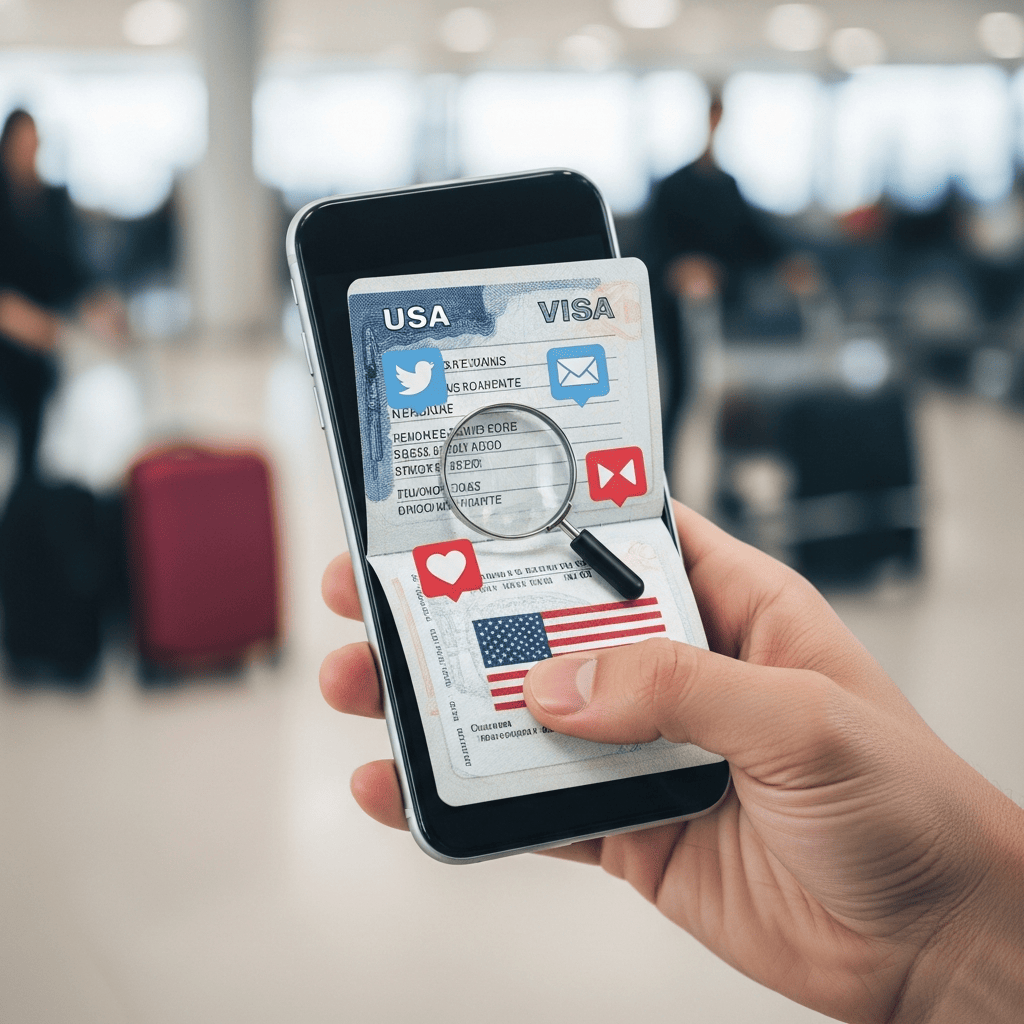 Illustration for: US Visa: Social Media Checks for Travelers