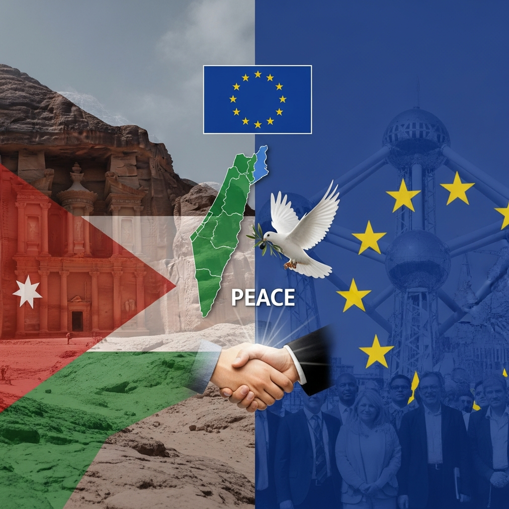 Illustration for: Jordan, EU Urge Two-State Solution for Peace