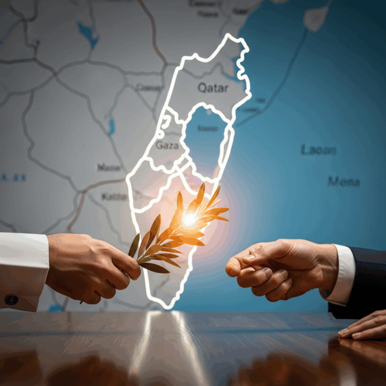 Illustration for: Qatar's Ongoing Mediation for Gaza Ceasefire Progress