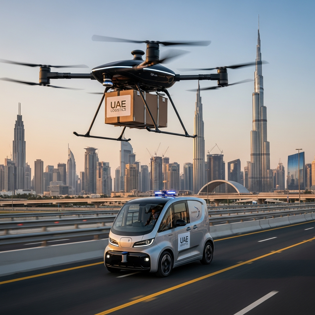 Illustration for: UAE Pioneers in Autonomous Logistics and Delivery