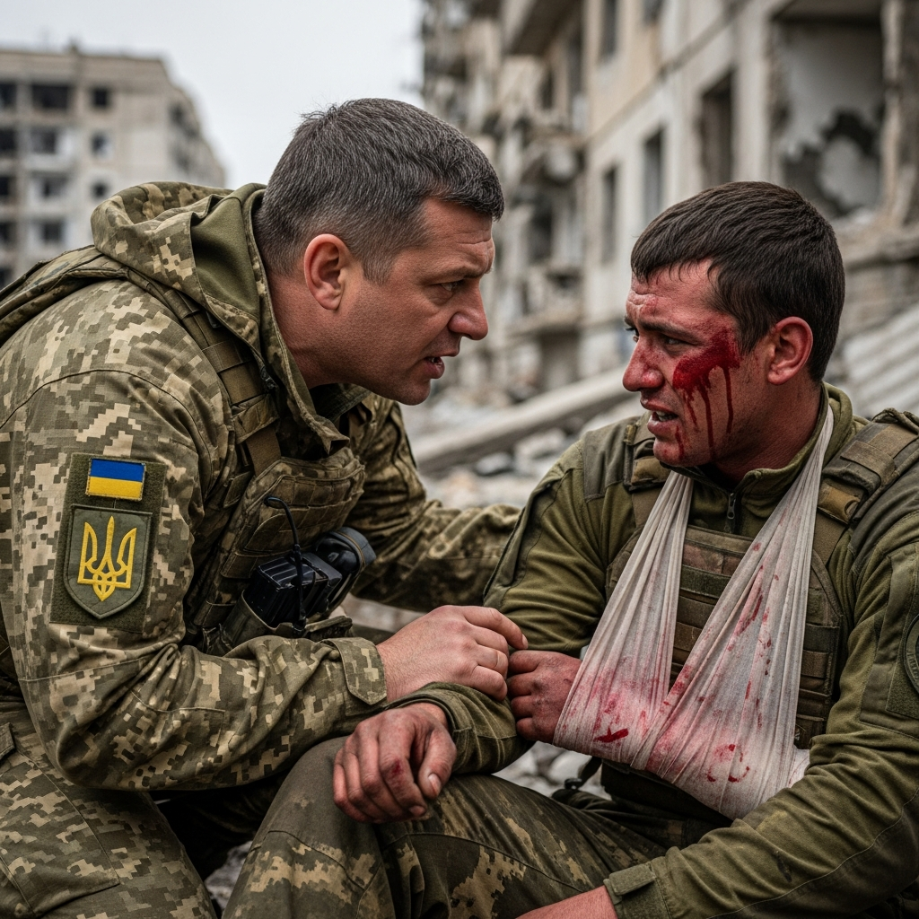 Illustration for: Ukrainian Commander Threatens Injured Soldier