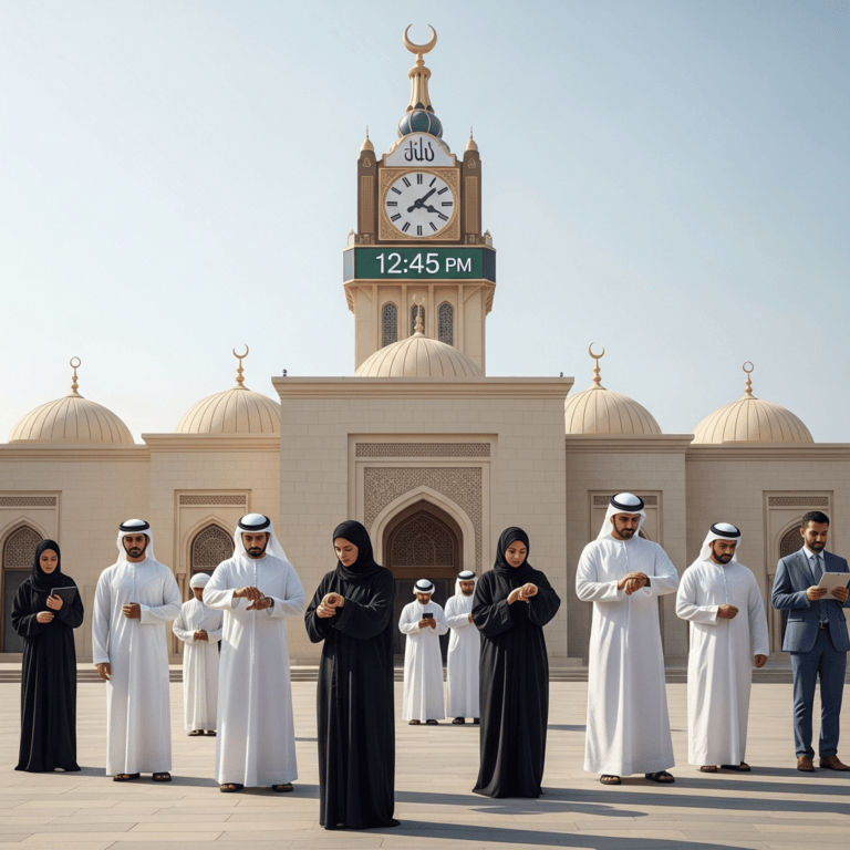 Illustration for: UAE Shifts Friday Prayer to 12:45pm: Community Adapts